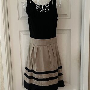 The Limited Black and Tan Midi Dress